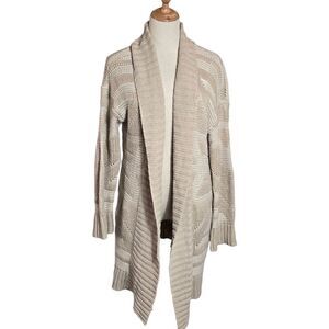 Aerie Tan Midi Shawl Collar Cardigan Sweater